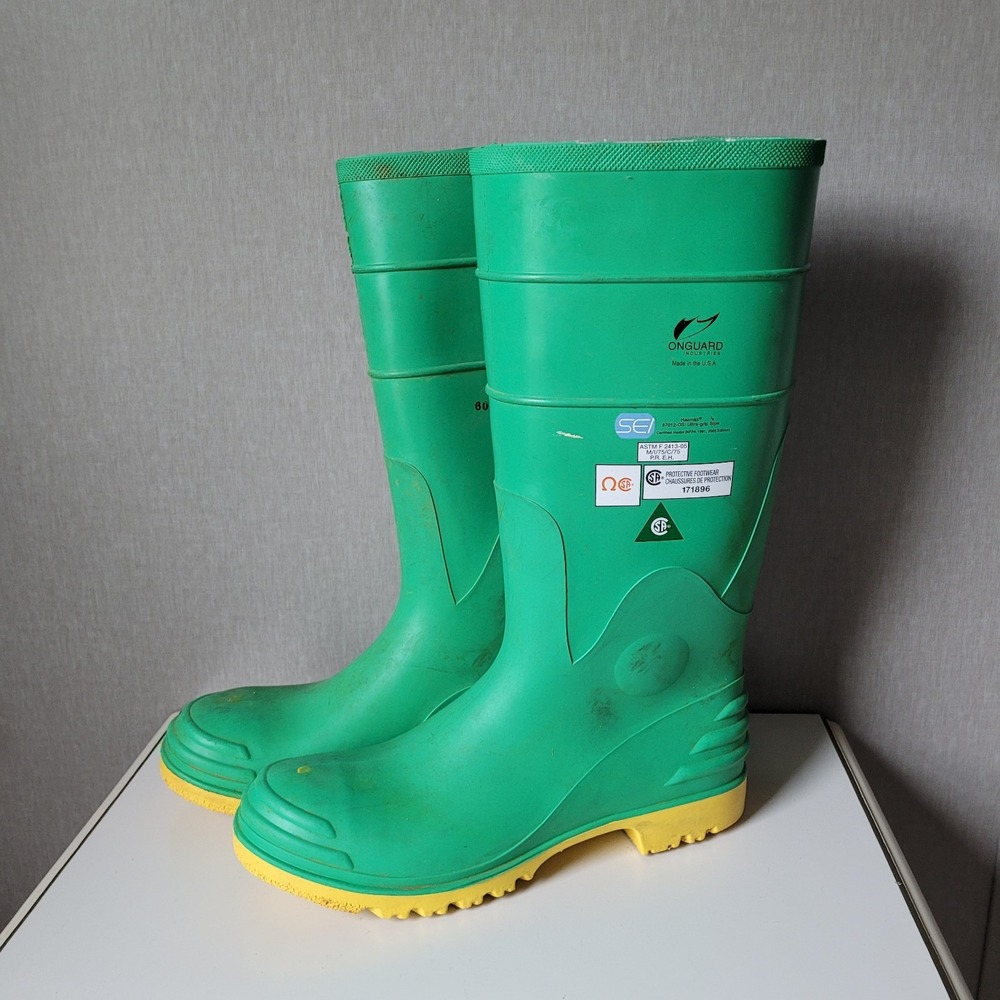 Onguard Hazmax Green Rubber Safety Boots - Steel Toe & Shank (Size 13)